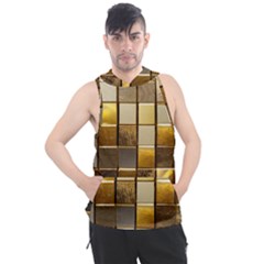 Golden Mosaic Tiles  Men s Sleeveless Hoodie by essentialimage