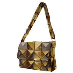 Golden Mosaic Tiles  Full Print Messenger Bag (m) by essentialimage365