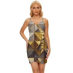 Golden Mosaic Tiles  Wrap Tie Front Dress by essentialimage365