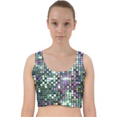 Disco Mosaic Magic Velvet Racer Back Crop Top by essentialimage365