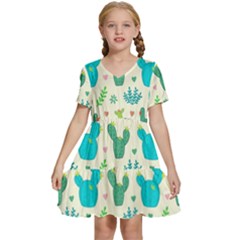 Outer Space Seamless Background Kids  Short Sleeve Tiered Mini Dress by Hannah976