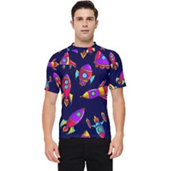 Space Patterns Men s Short Sleeve Rash Guard by Hannah976