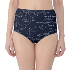Mathematical Seamless Pattern With Geometric Shapes Formulas Classic High-waist Bikini Bottoms by Hannah976