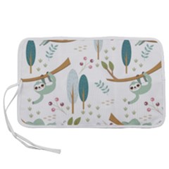 Pattern Sloth Woodland Pen Storage Case (l) by Hannah976