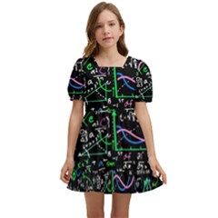 Math Linear Mathematics Education Circle Background Kids  Short Sleeve Dolly Dress