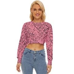 Pink Monstera Lightweight Long Sleeve Sweatshirt by ConteMonfrey