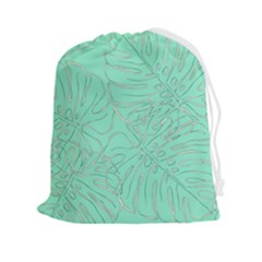 Ocean Monstera Drawstring Pouch (2xl) by ConteMonfrey