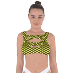 Under My Little Yellow Umbrella Bandaged Up Bikini Top by ConteMonfrey