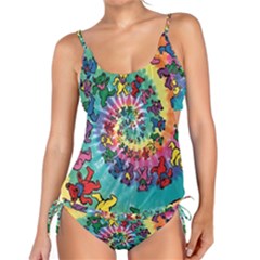 Grateful Dead Bears Tie Dye Vibrant Spiral Tankini Set by Bedest