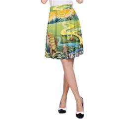 Grateful Dead Golden Road A-line Skirt by Bedest