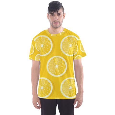 Lemon Fruits Slice Seamless Pattern Men s Sport Mesh T-shirt by Ravend