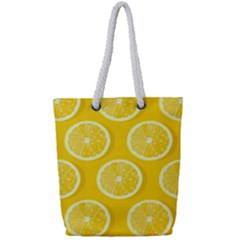 Lemon Fruits Slice Seamless Pattern Full Print Rope Handle Tote (small) by Ravend