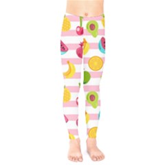 Tropical Fruits Berries Seamless Pattern Kids  Classic Winter Leggings