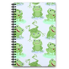 Cute Green Frogs Seamless Pattern 5 5  X 8 5  Notebook by Ravend