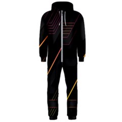 Gradient Geometric Shapes Dark Background Hooded Jumpsuit (men)