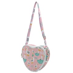 Cute Owl Doodles With Moon Star Seamless Pattern Heart Shoulder Bag by Apen