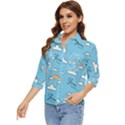 Sky Pattern Women s Quarter Sleeve Pocket Shirt View3