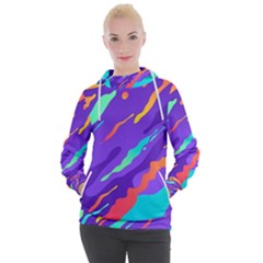 Multicolored Abstract Background Women s Hooded Pullover