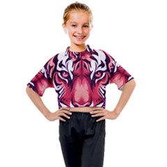 Tiger Design Kids Mock Neck T-shirt