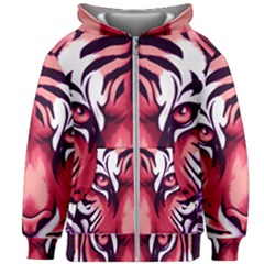 Love The Tiger Kids  Zipper Hoodie Without Drawstring by TShirt44