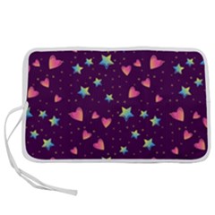 Colorful Stars Hearts Seamless Vector Pattern Pen Storage Case (s) by Apen