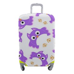 Purple Owl Pattern Background Luggage Cover (small) by Apen