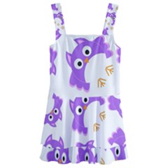 Purple Owl Pattern Background Kids  Layered Skirt Swimsuit by Apen