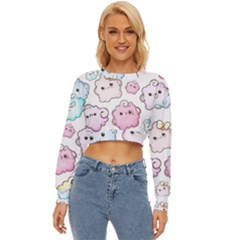 Cute Doodle Cartoon Seamless Pattern Lightweight Long Sleeve Sweatshirt by Apen