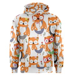 Cute Colorful Owl Cartoon Seamless Pattern Men s Core Hoodie by Apen