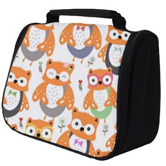 Cute Colorful Owl Cartoon Seamless Pattern Full Print Travel Pouch (big) by Apen