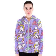 Cloud Seamless Pattern Women s Zipper Hoodie by Apen