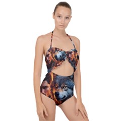 Be Dare For Everything Scallop Top Cut Out Swimsuit by Saikumar