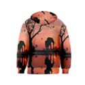 Elephant Landscape Tree Africa Sunset Safari Wild Kids  Pullover Hoodie View2