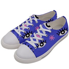 Eye Star Asterisk Pattern Background Men s Low Top Canvas Sneakers by Ravend