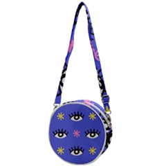 Eye Star Asterisk Pattern Background Crossbody Circle Bag by Ravend