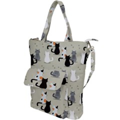 Cute Cat Seamless Pattern Shoulder Tote Bag by Ravend