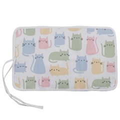 Cute Cat Colorful Cartoon Doodle Seamless Pattern Pen Storage Case (s) by Ravend