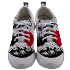 Japanese Sun & Wave Mens Athletic Shoes by Cendanart