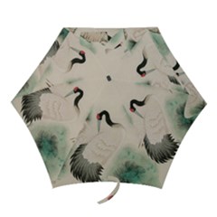 Japanese Crane Painting Of Bird Mini Folding Umbrellas