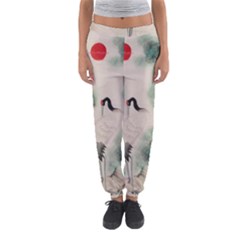 Japanese Crane Painting Of Bird Women s Jogger Sweatpants by Cendanart