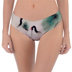 Japanese Crane Painting Of Bird Reversible Classic Bikini Bottoms