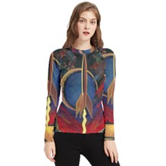 Rocket Painting Women s Long Sleeve Rash Guard