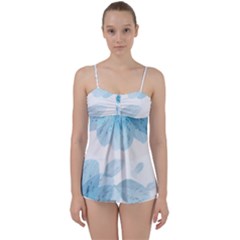 Blue-flower Babydoll Tankini Top by saad11