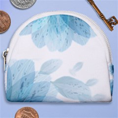 Blue-flower Horseshoe Style Canvas Pouch by saad11