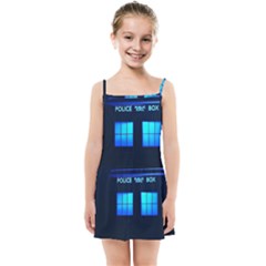 Blue Tardis Doctor Who Police Call Box Kids  Summer Sun Dress