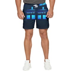 Blue Tardis Doctor Who Police Call Box Men s Runner Shorts by Cendanart