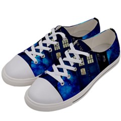 Tardis Doctor Who Space Galaxy Men s Low Top Canvas Sneakers by Cendanart