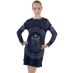 Doctor Who Bbc Tardis Long Sleeve Hoodie Dress by Cendanart