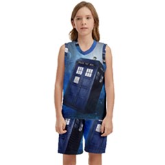 Tardis Doctor Who Space Blue Kids  Basketball Mesh Set by Cendanart