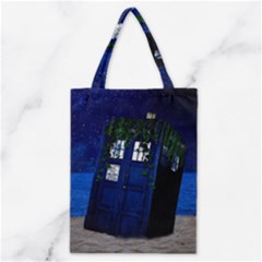 Stuck Tardis Beach Doctor Who Police Box Sci-fi Classic Tote Bag by Cendanart